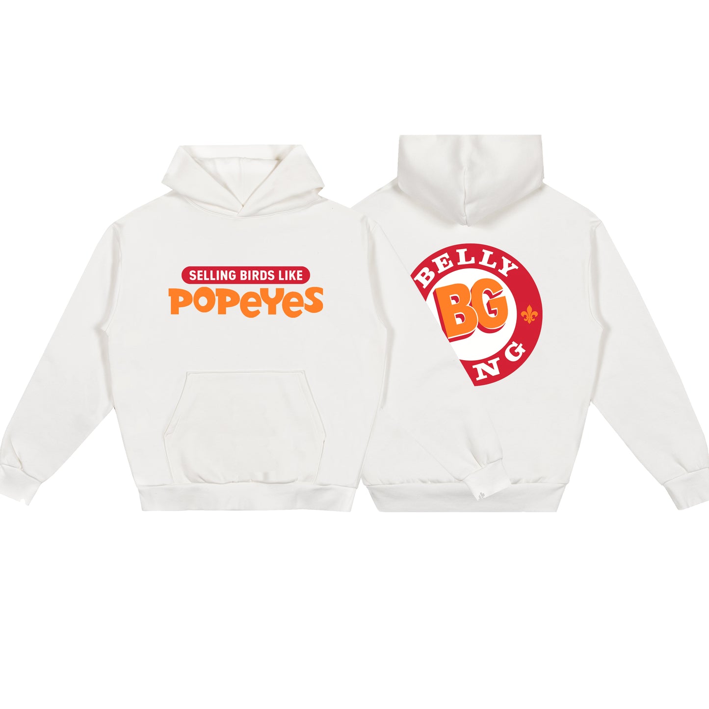 Birds Like Popeyes Hoodie -White