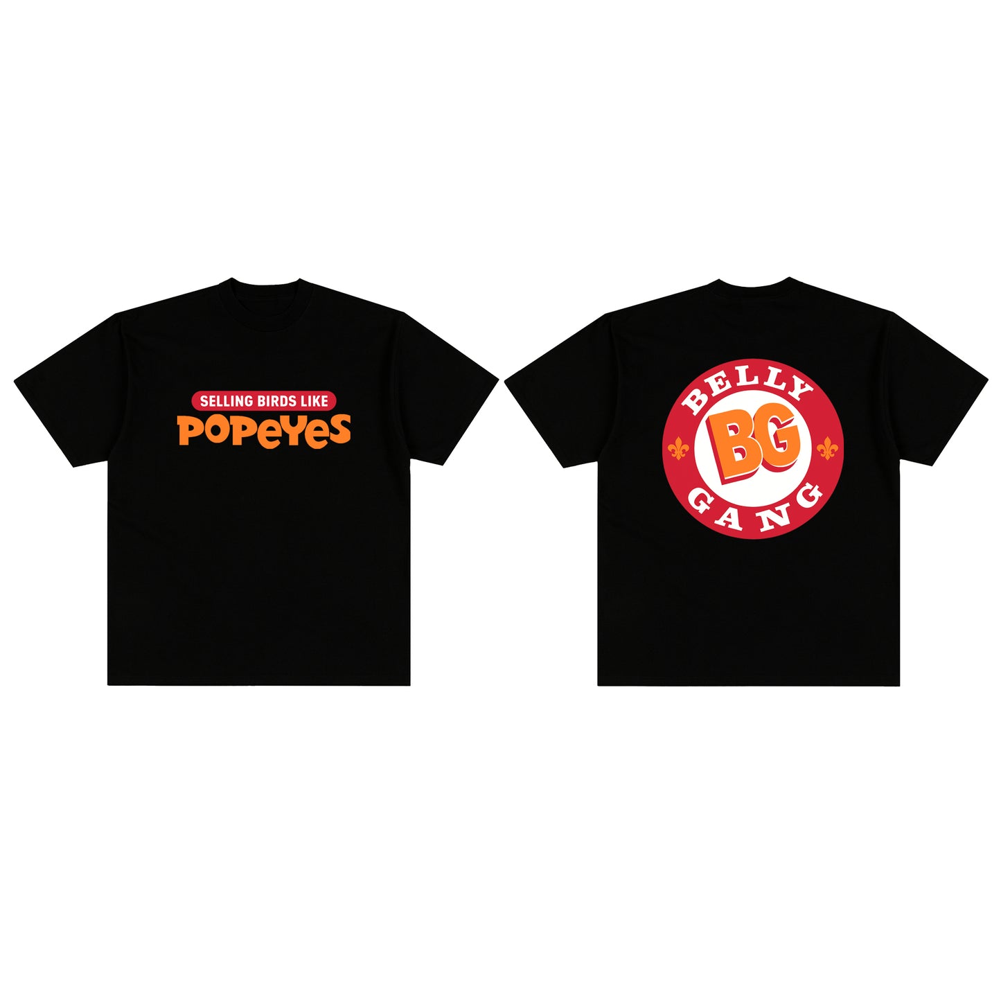 Birds Like Popeyes Tee-Black